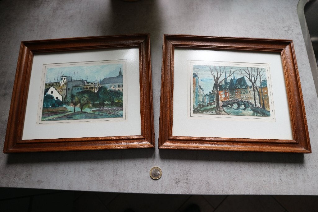 Aquarellen Pierre Backus, Venlo, Antiek en Kunst, Kunst | Schilderijen | Klassiek, Impressionistisch, Ophalen of Verzenden, Aquarel