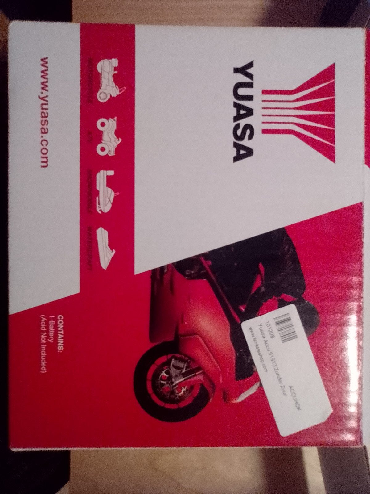 Nieuwe Yuasa 51913 Motoraccu 12V 19Ah, Ophalen, Nieuw