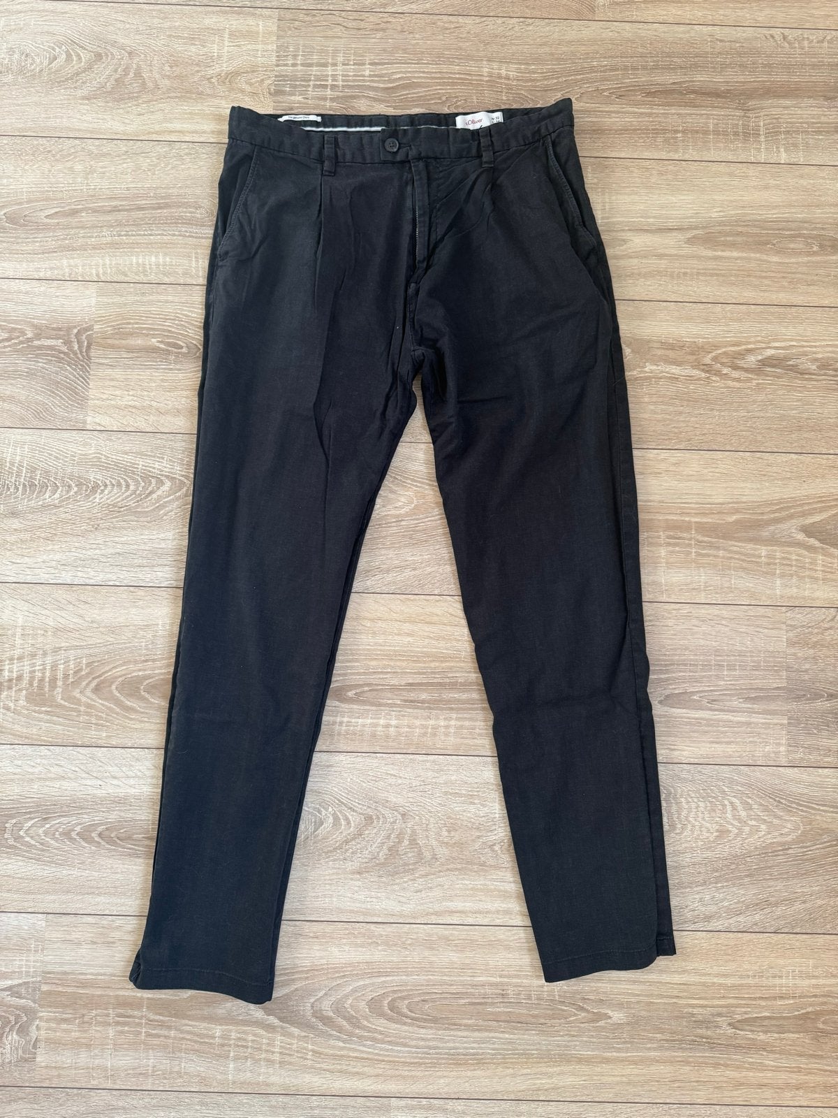 S.Oliver linnen broek - Zwart (W32 L34), Verzenden, Gedragen, Overige maten, Zwart