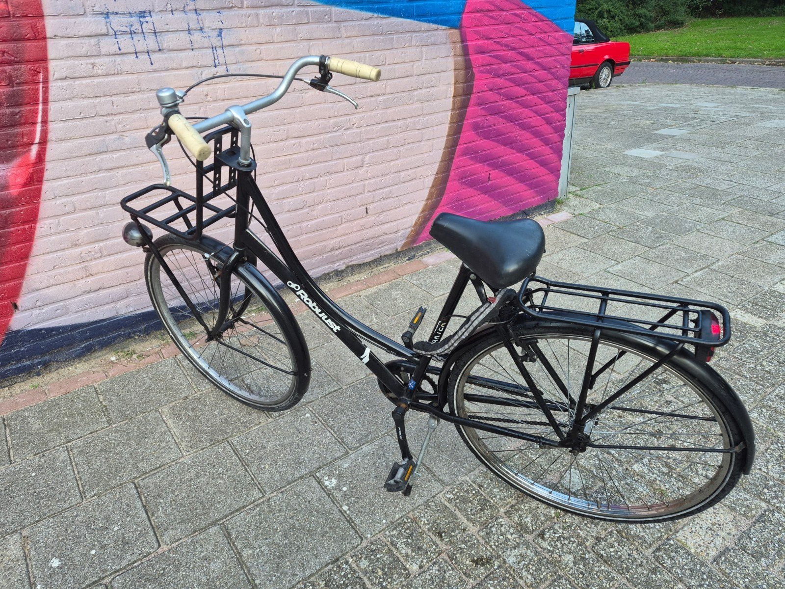 Robuust transportfiets met voordrager - Zwart, Fietsen en Brommers, Terugtraprem, Ophalen, Overige merken, 53 tot 56 cm