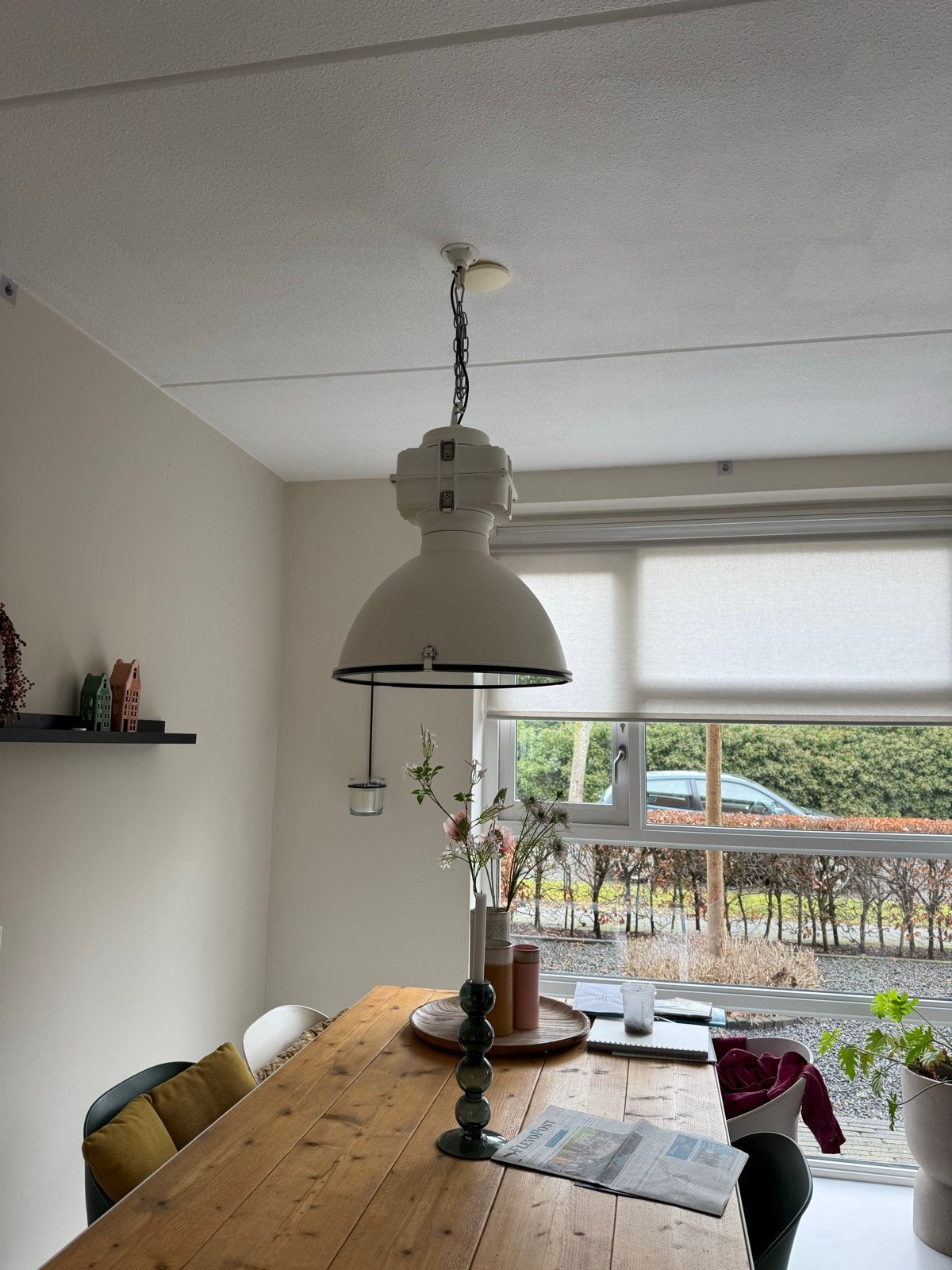 Industriële Hanglamp - Wit Metaal, Ophalen, Gebruikt, Metaal, E27 (groot)