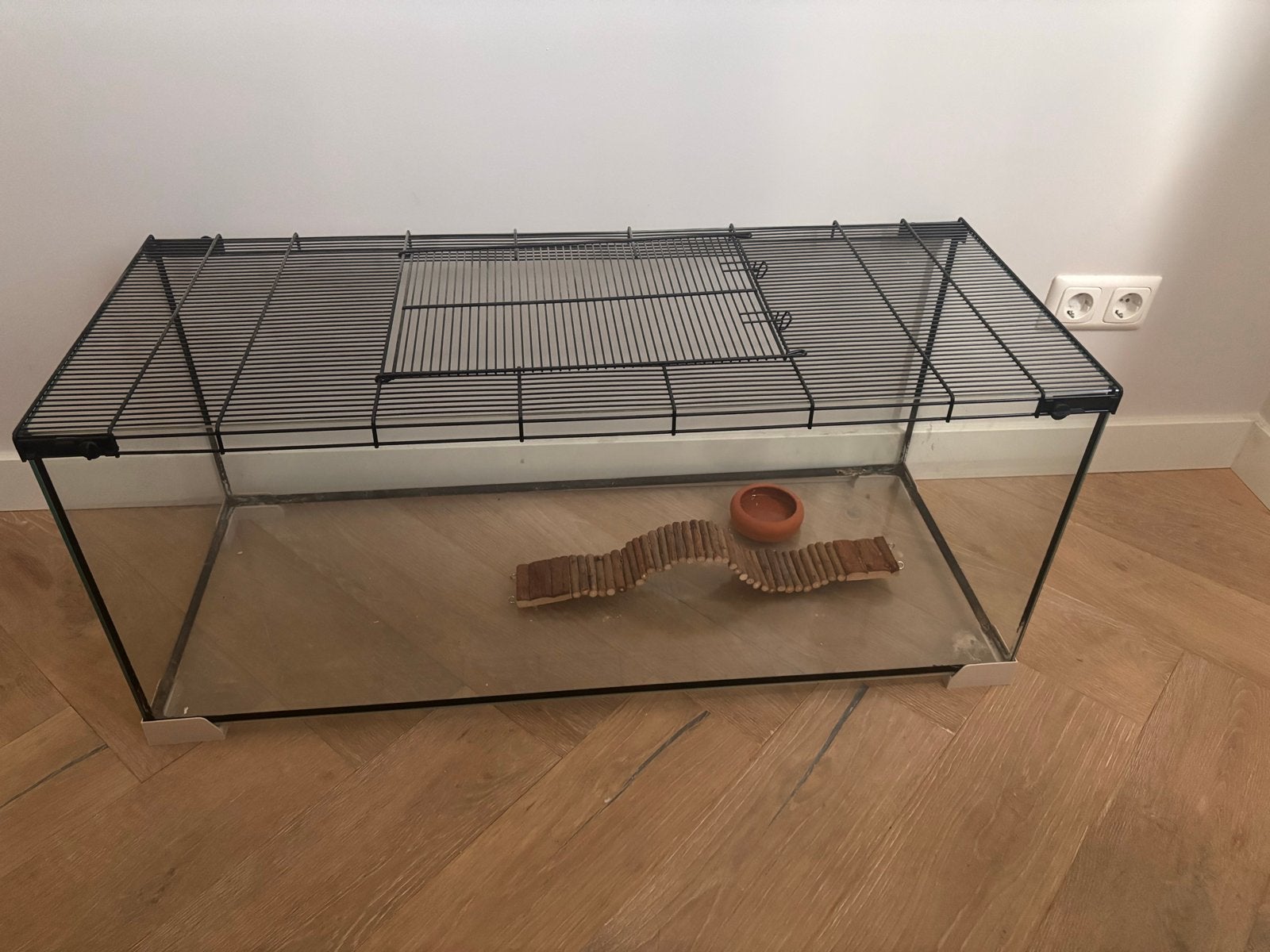 Hamsterkooi glas, Gebruikt, Muis, Hok, 75 tot 110 cm