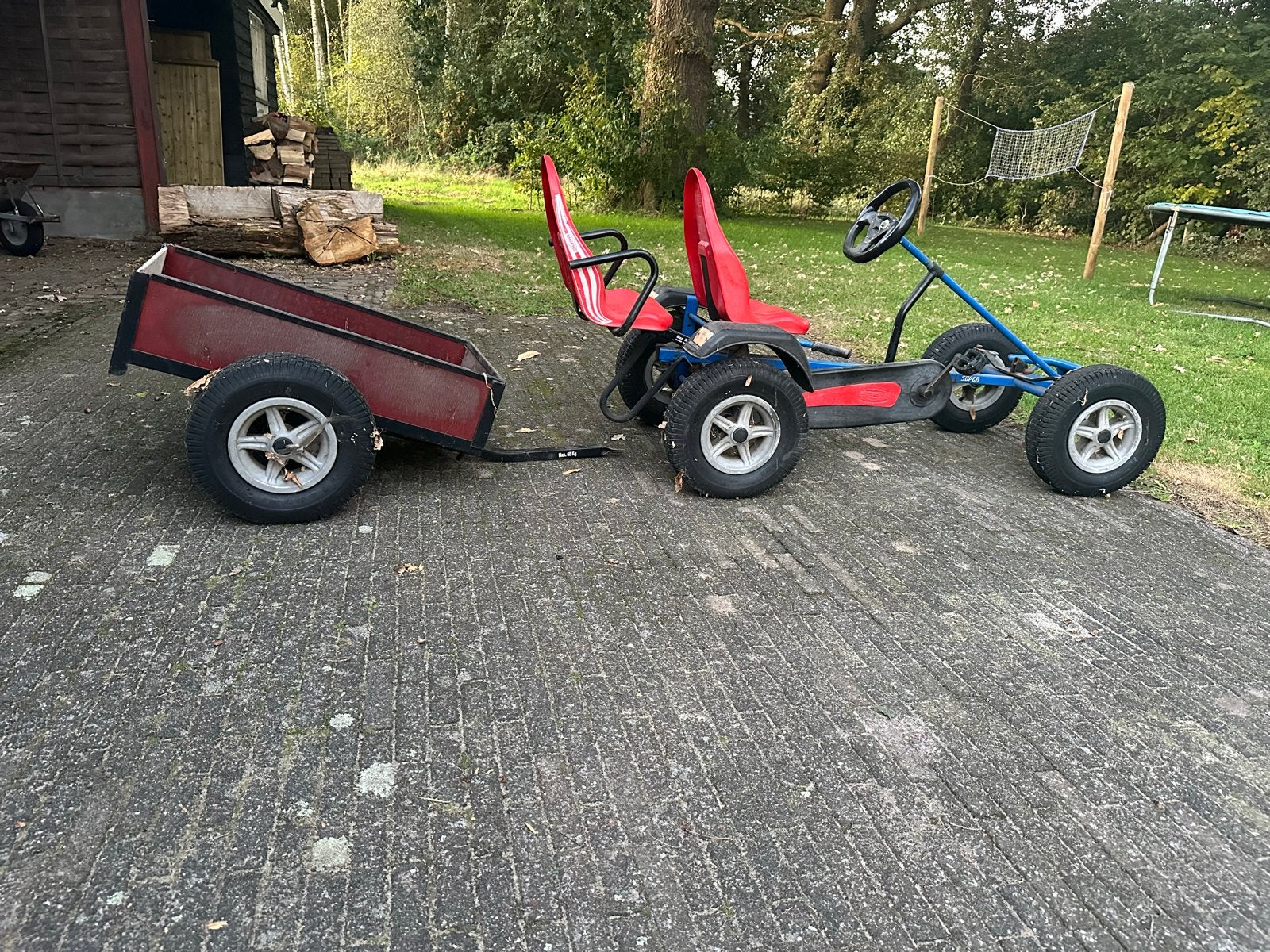 Berg skelter met duozit en aanhanger, Ophalen, Gebruikt, Berg, Duozit
