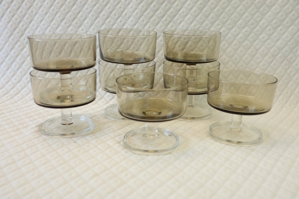 Vintage Luminarc rookglas coupes FINA, Ophalen of Verzenden, Gebruikt, Overige typen