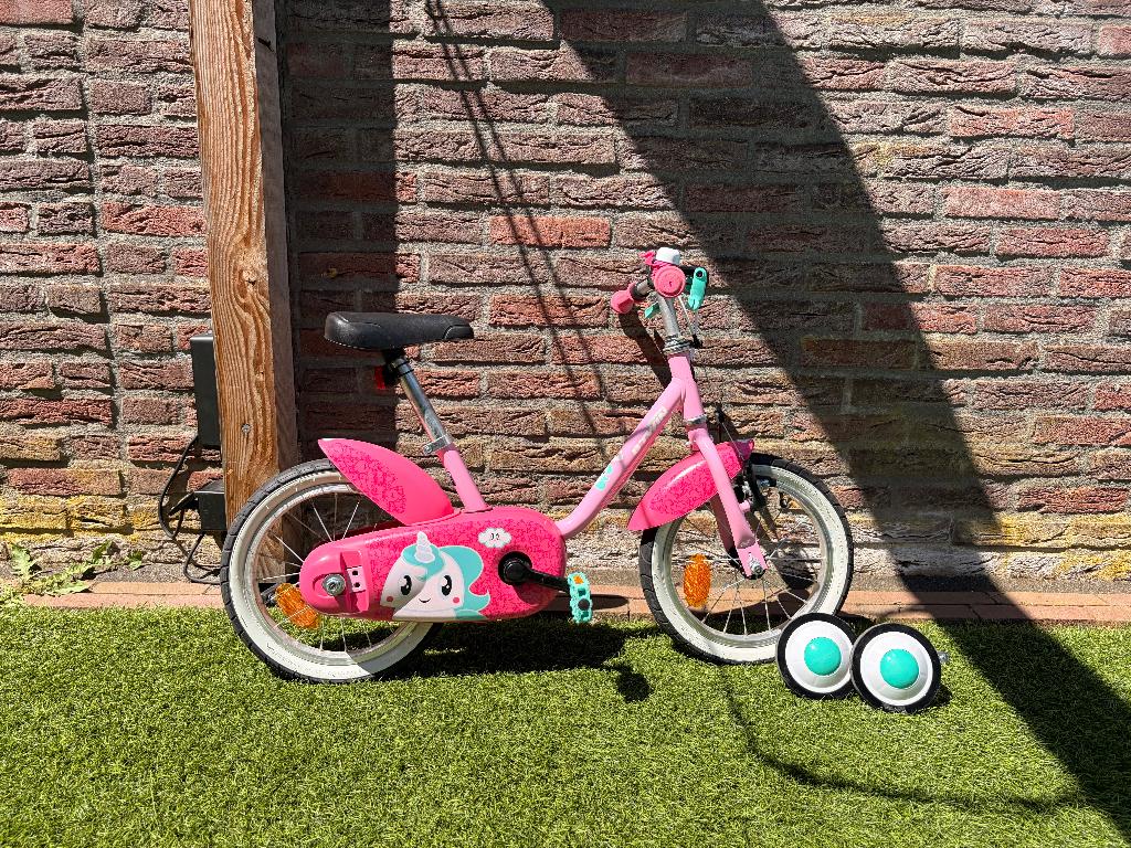 B'twin unicorn 500, Ophalen, Zijwieltjes, Zo goed als nieuw, Terugtraprem
