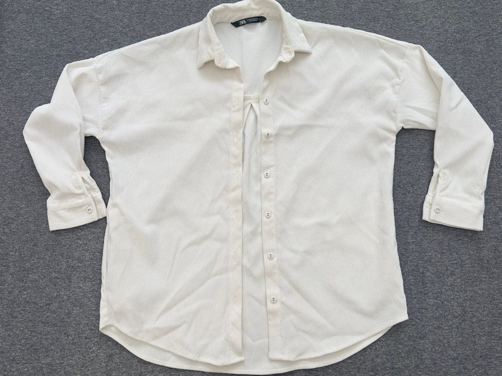 Zara dames XS oversized velours blouse/jasje – crème, Kleding | Dames, Ophalen of Verzenden, Zo goed als nieuw, Maat 34 (XS) of kleiner