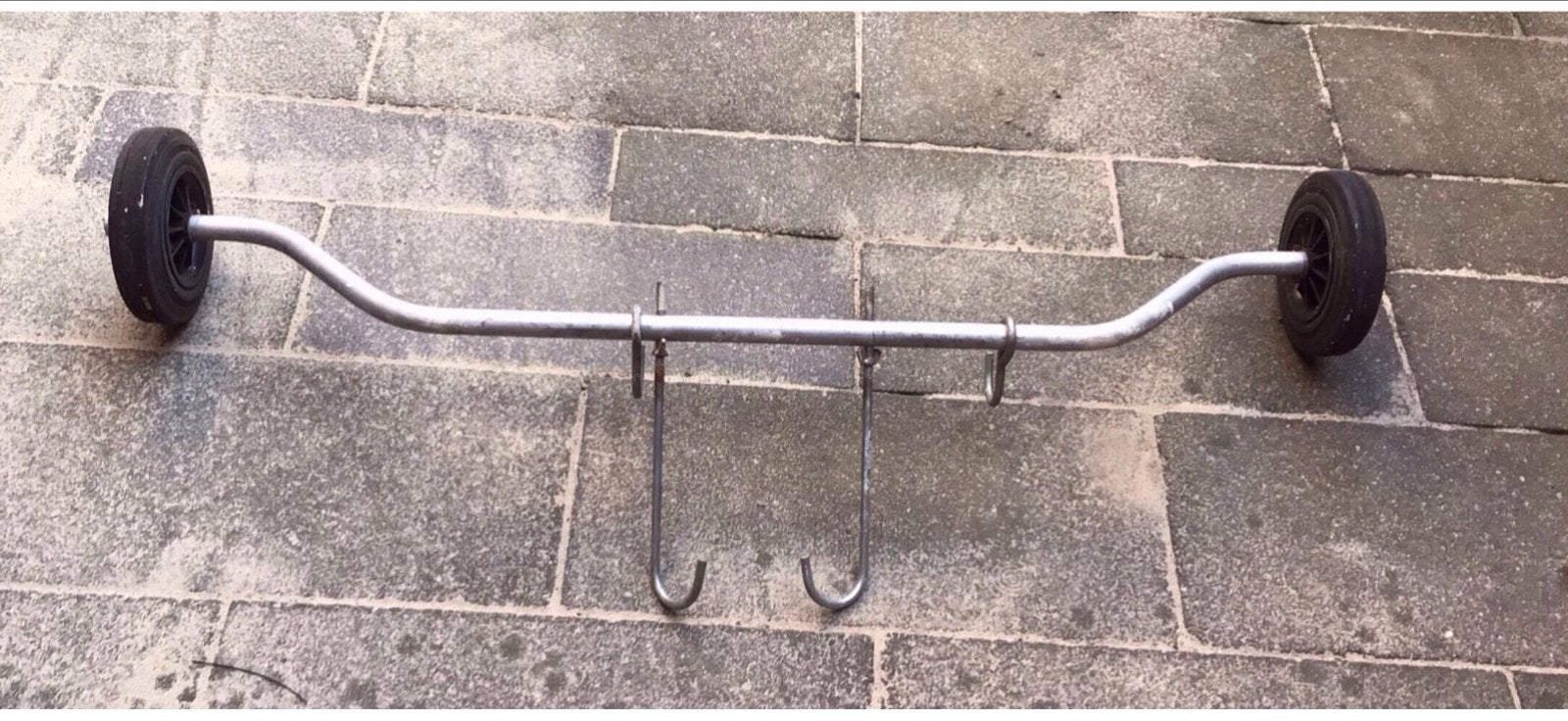 Ladder afstandhouder met rubber wielen, Ophalen, Gebruikt, Ladder