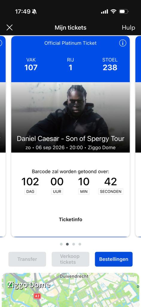 Daniel Caesar - 2x platinum zitplekken, Twee personen, Juni