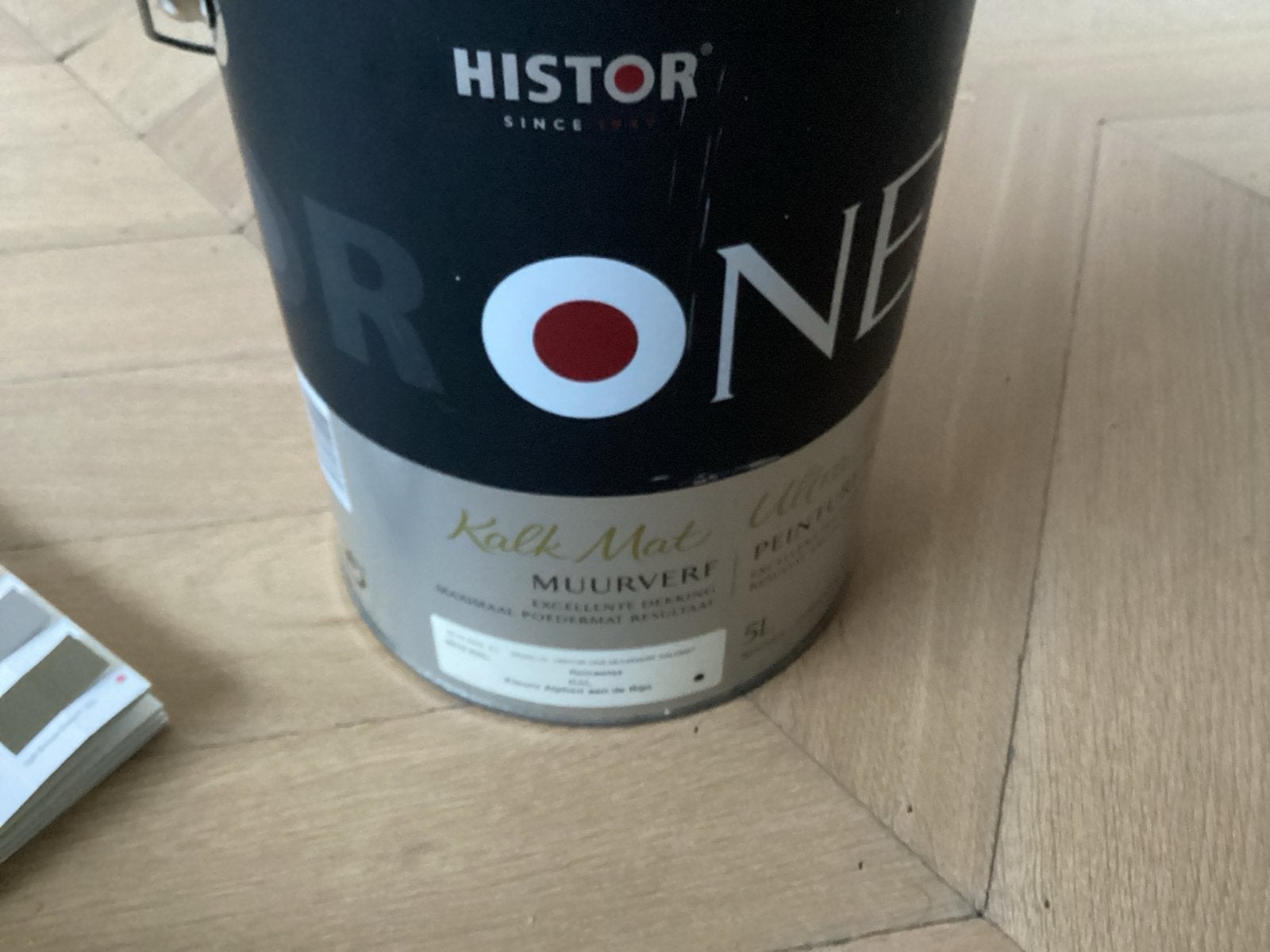 Histor One Kalk Mat Muurverf - wit Ral 9010 5L, 5 tot 10 liter, Wit, Nieuw, Ophalen of Verzenden