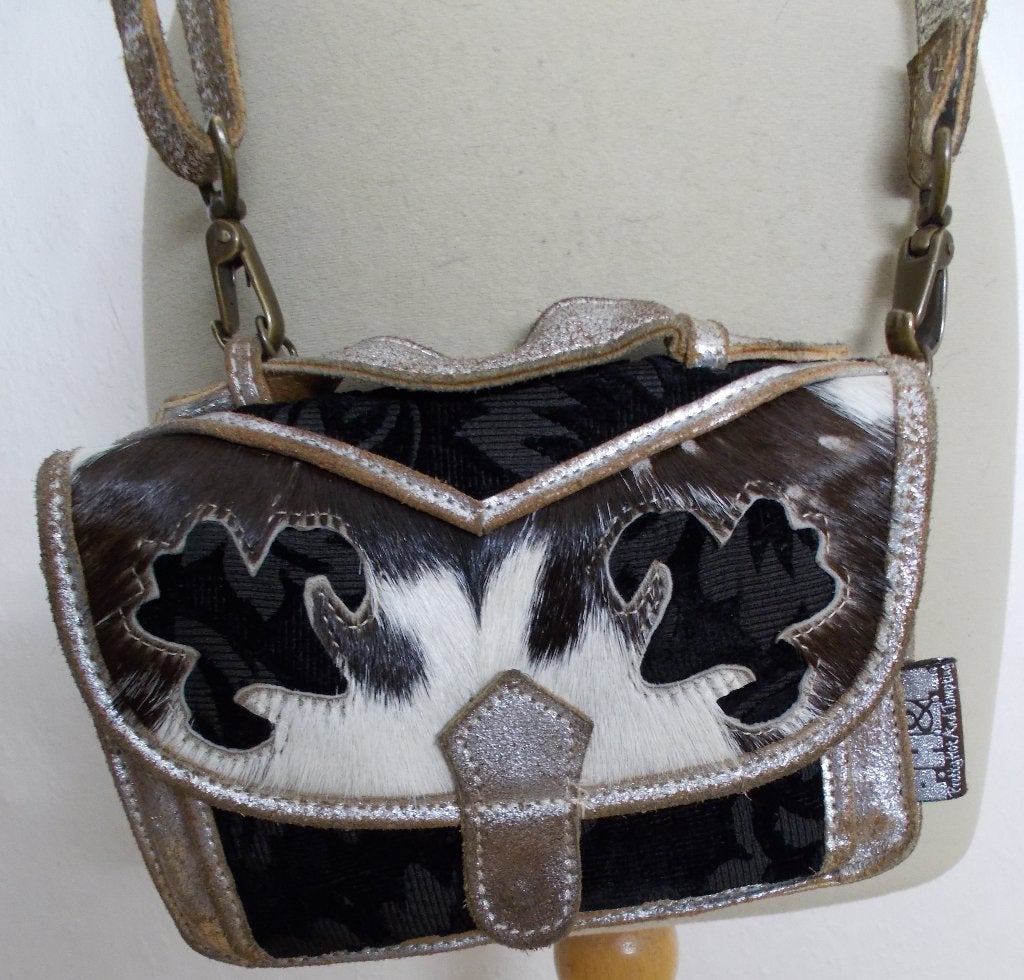Stoere leren schoudertas van PH&T (Pretty Hot & Tempting), Verzenden, Zo goed als nieuw, Bruin, Schoudertasje
