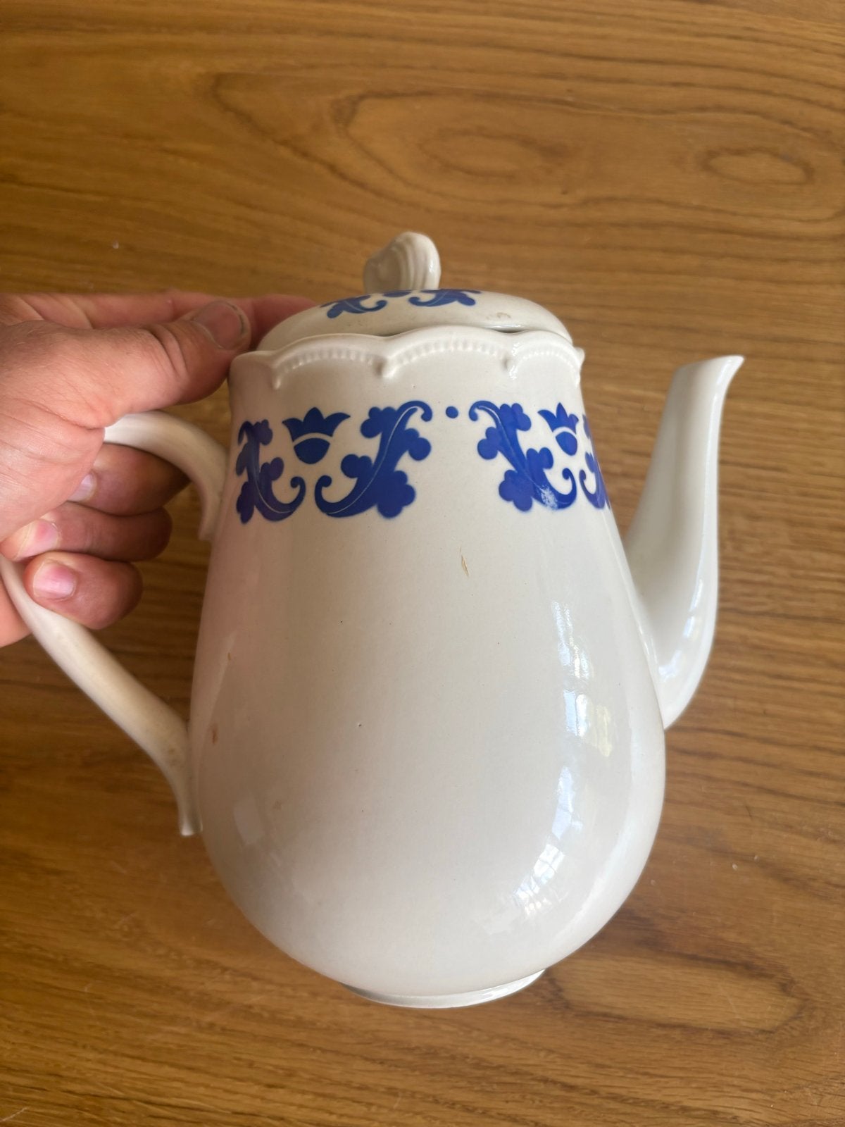 Boch la Louviere Belgium Theepot blauw wit, Antiek en Kunst, Antiek | Servies los, Ophalen