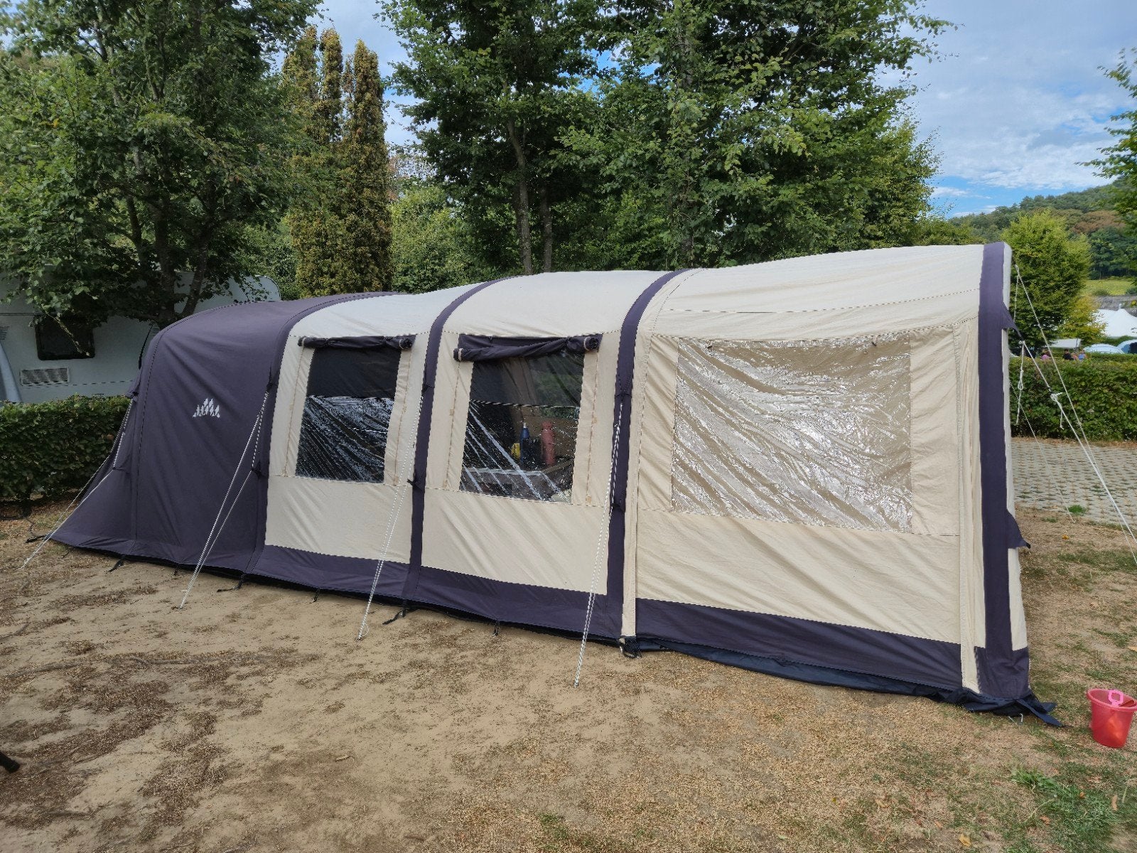 Obelink Miami 5 TC Easy Air tunneltent 2023 + extra's, Caravans en Kamperen, Tenten, Ophalen, Zo goed als nieuw, Tot en met 5