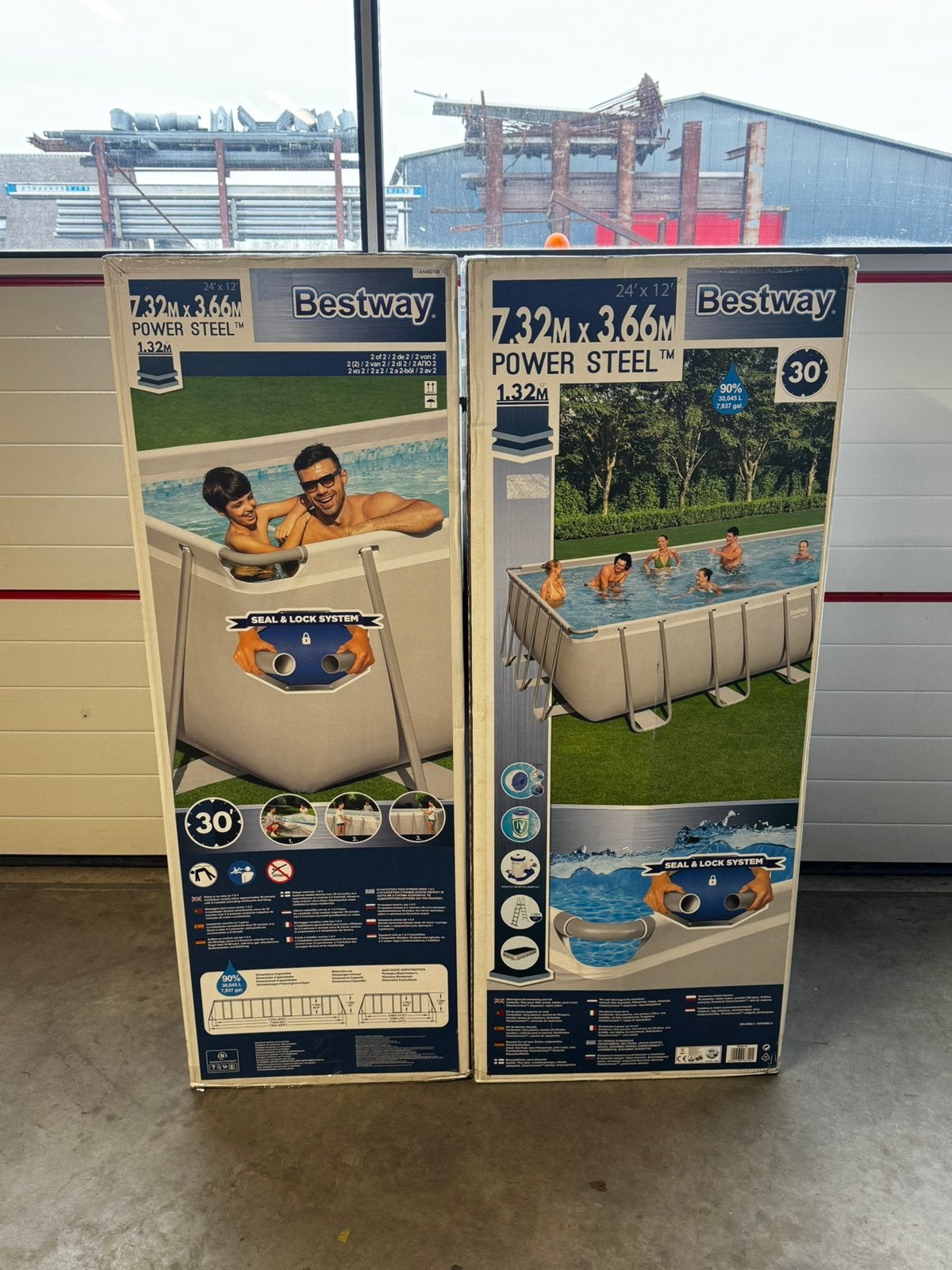 Bestway Power Steel Zwembad 7,32 x 3,66 x 1,32 m NIEUW!, Rechthoekig, Ophalen, 120 cm of meer, 300 cm of meer