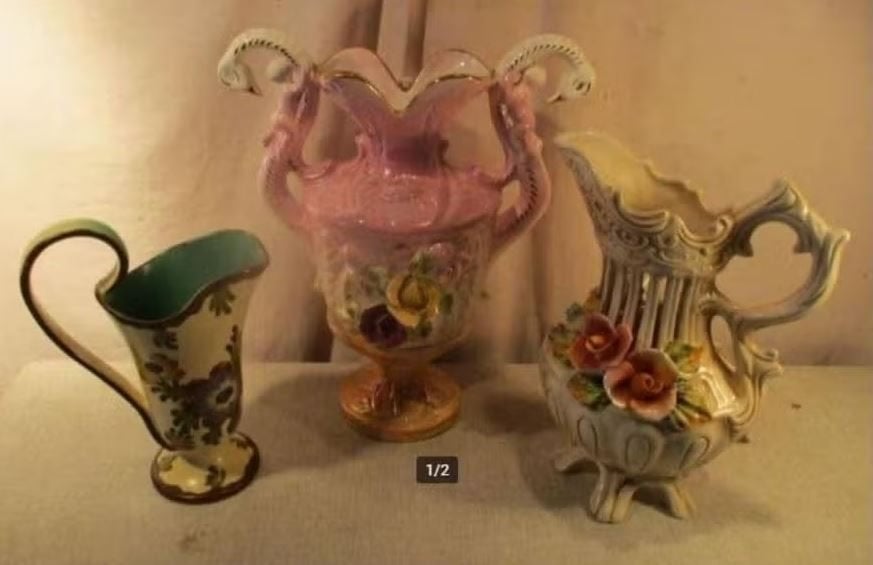 3 grote antieke Porseleine Kruiken, Antiek en Kunst, Antiek | Porselein, Ophalen of Verzenden