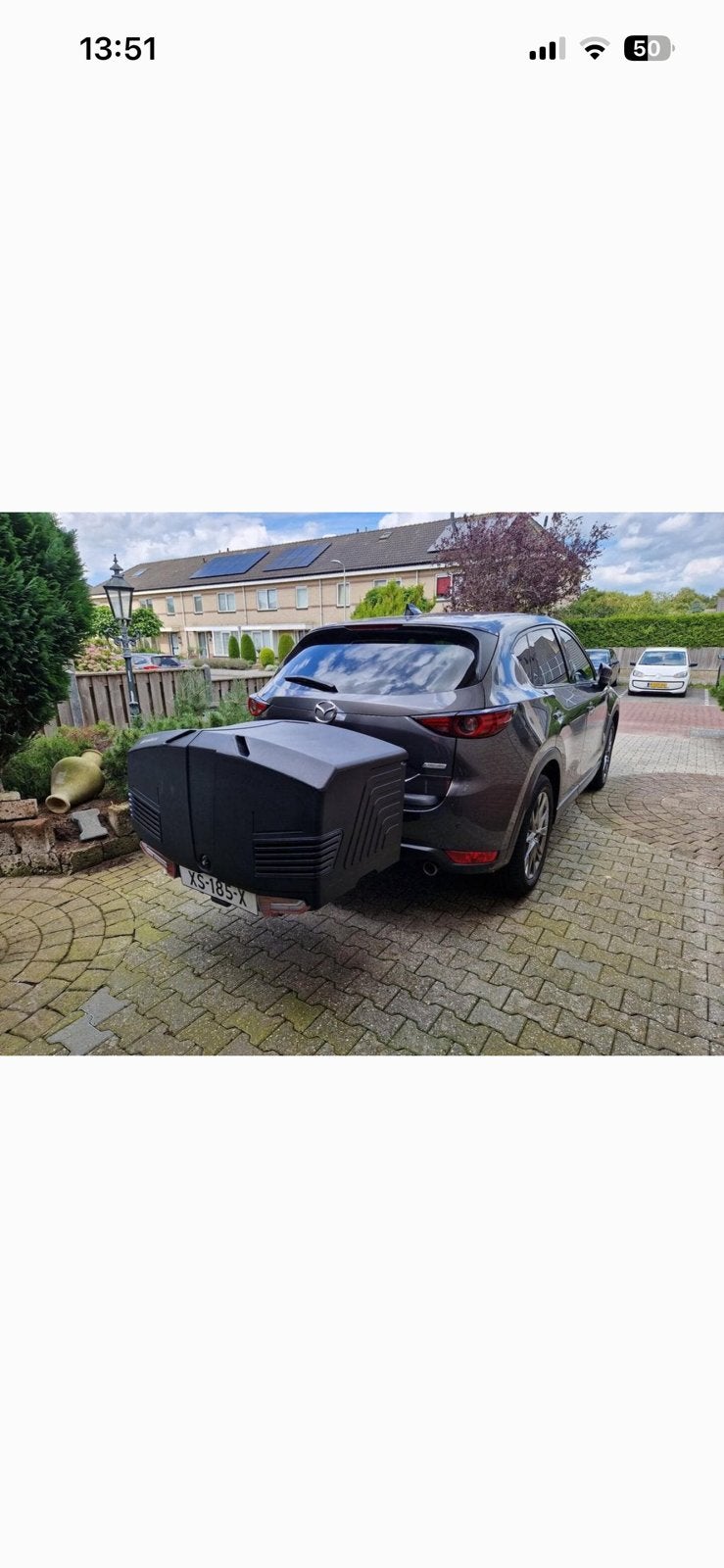 TE HUUR: zeer ruim trekhaakkoffer Towbox V3 Urban Zwart 400L, Ophalen, Zo goed als nieuw