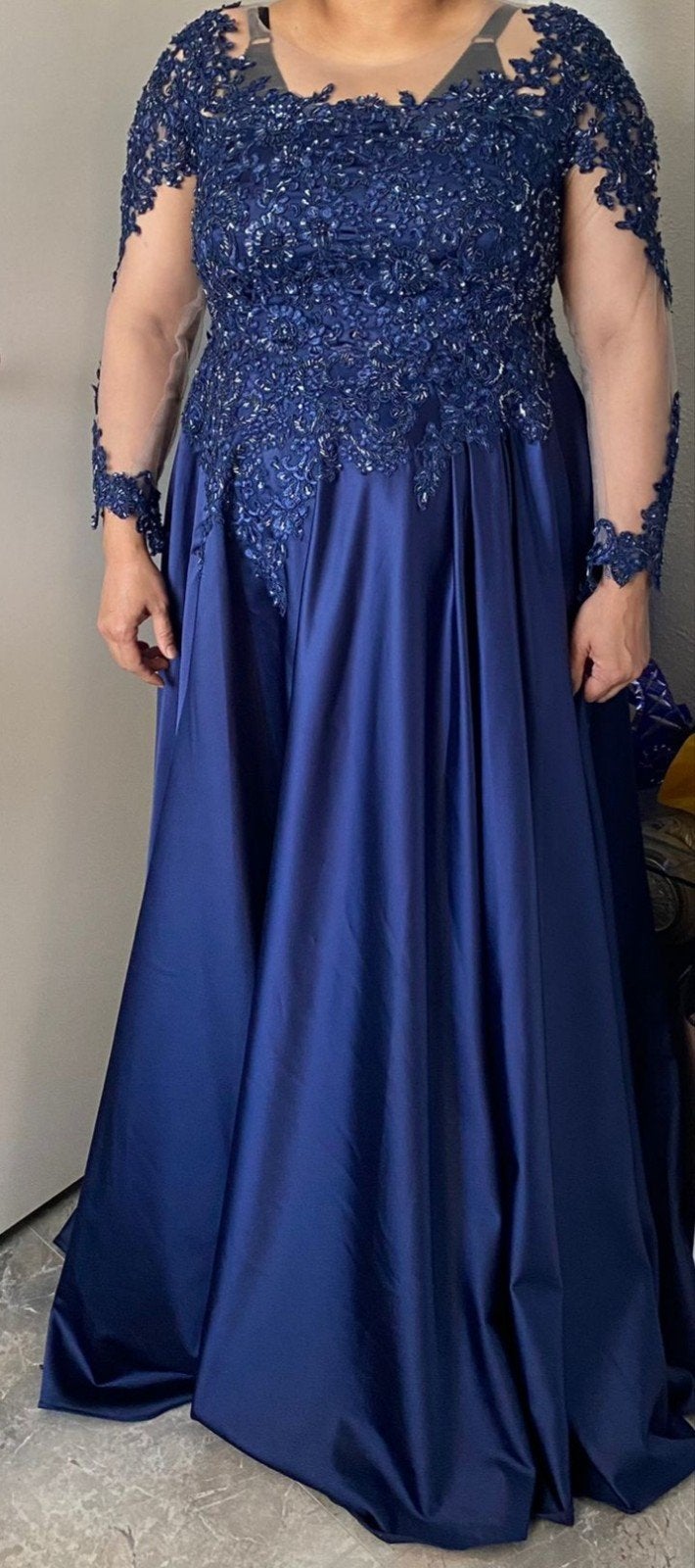 luxe gala jurk maat 48-50, Galajurk, Blauw, Maat 46/48 (XL) of groter, Ophalen of Verzenden