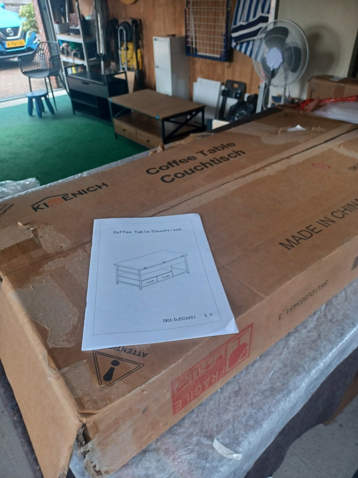 Nieuwe witte salontafel met hefblad,, Ophalen of Verzenden, Nieuw