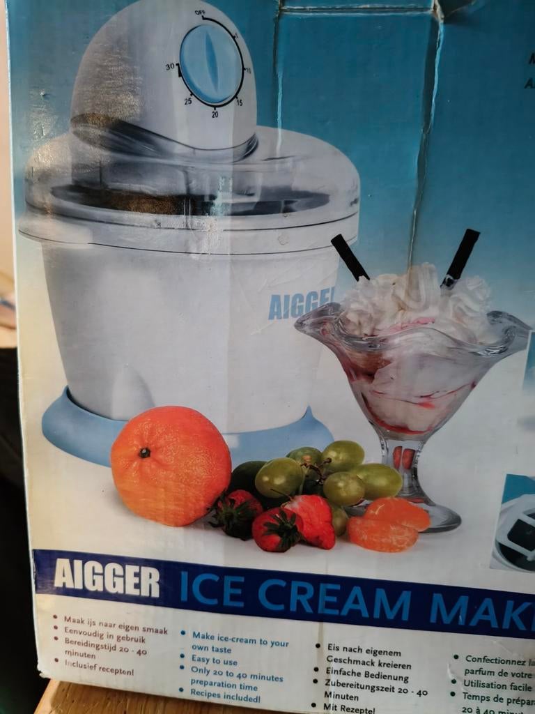AIGGER IJsmaker - Maak zelf heerlijk ijs!, Ophalen of Verzenden, Zo goed als nieuw, Koelelement
