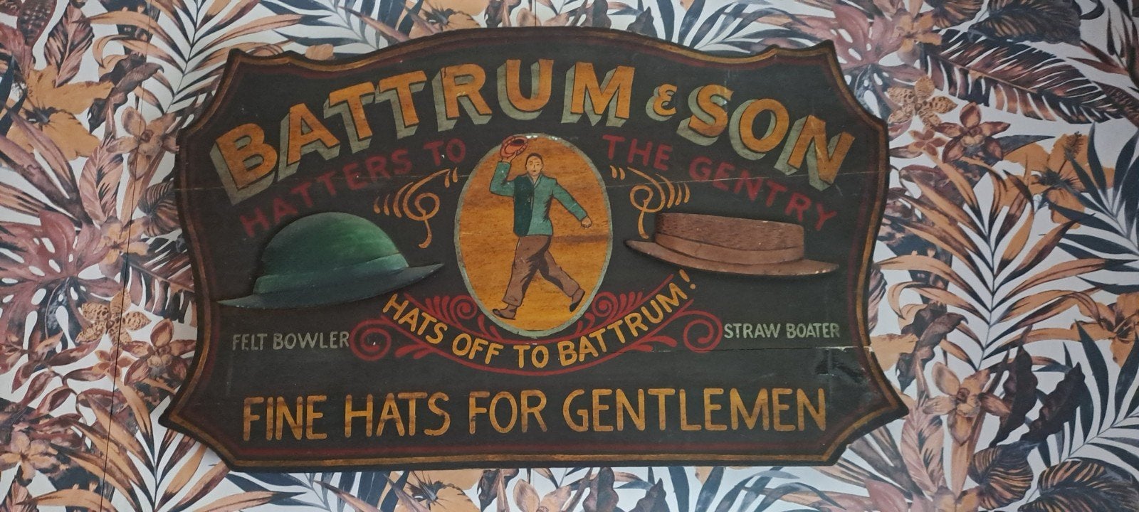Mooi geleeft handbeschilderd houten pub bord afmetingen 93 b, Ophalen