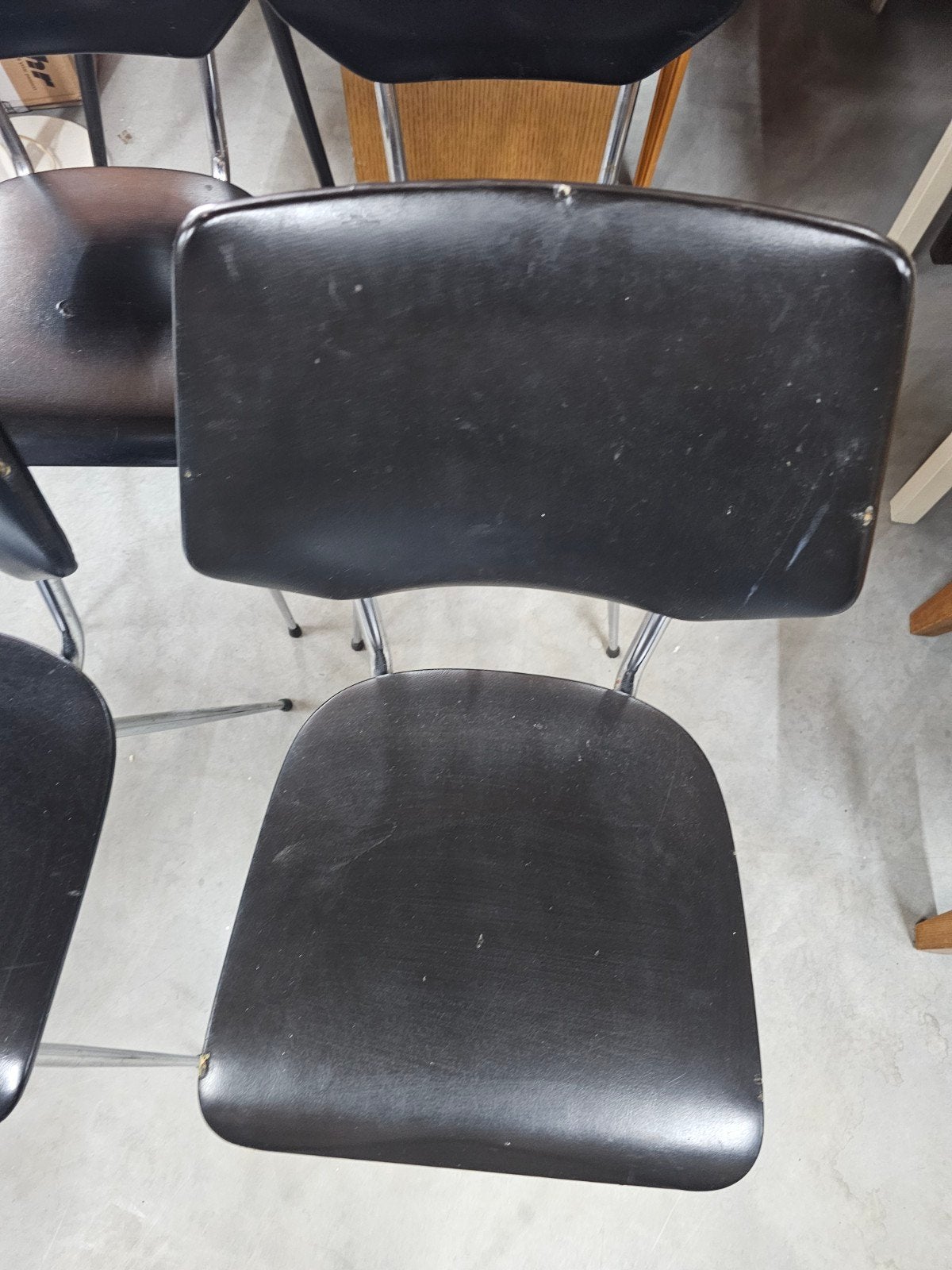 set van 4 vintage buisstoelen jaren 60/70, Zwart, Ophalen of Verzenden, Vier, Nb