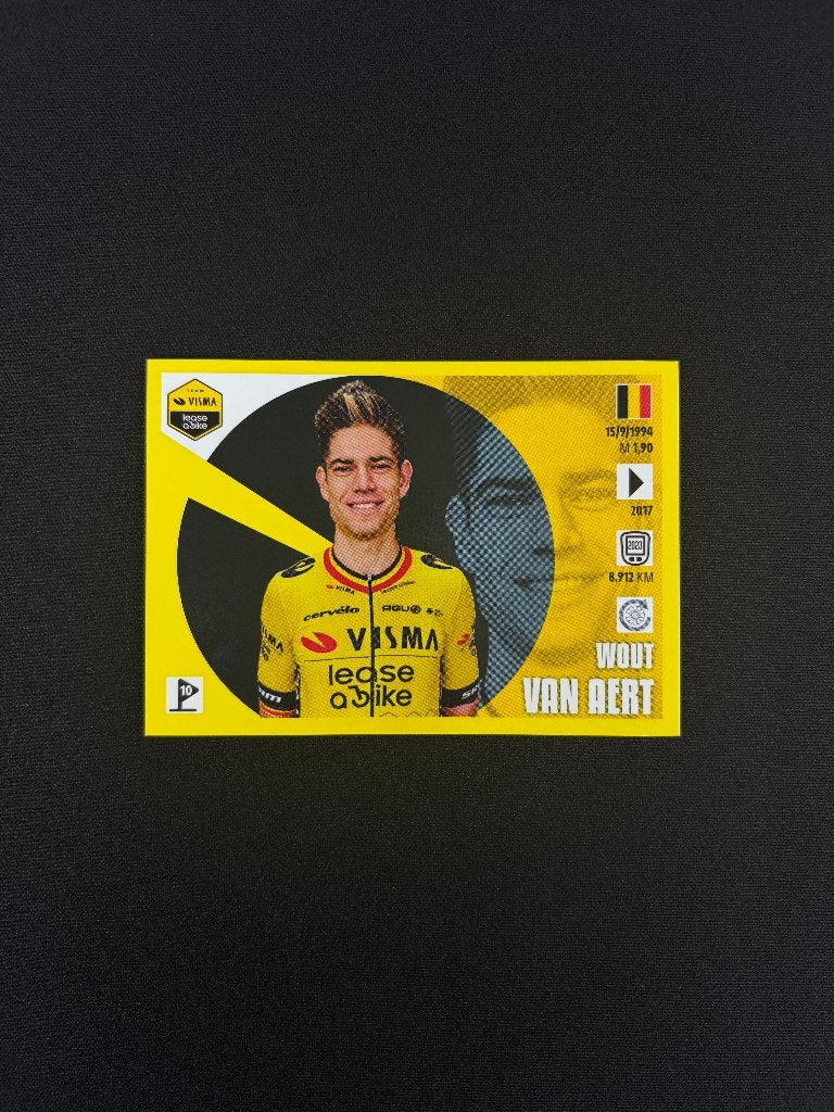 Wout van Aert Panini Tour de France 2024 Sticker Visma Lease, Verzenden, Zo goed als nieuw, Overige sporten, Poster, Plaatje of Sticker