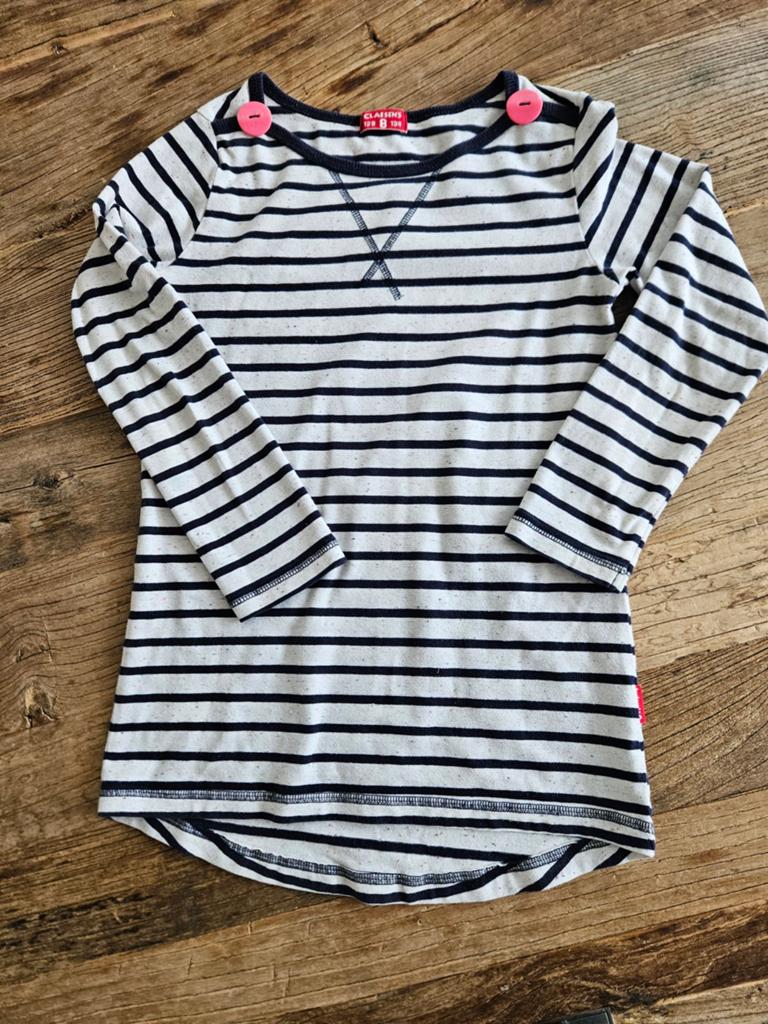 Gestreepte longsleeve van Claesen's maat 8/9 jaar, Kinderen en Baby's, Kinderkleding | Maat 128, Ophalen of Verzenden, Claesen's