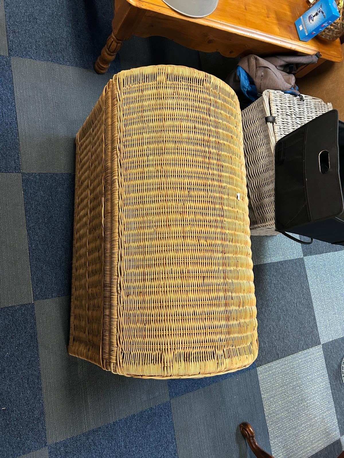 Rotan wasmand / opbergmand met deksel, Huis en Inrichting, Ophalen, 50 tot 100 cm, Minder dan 50 cm