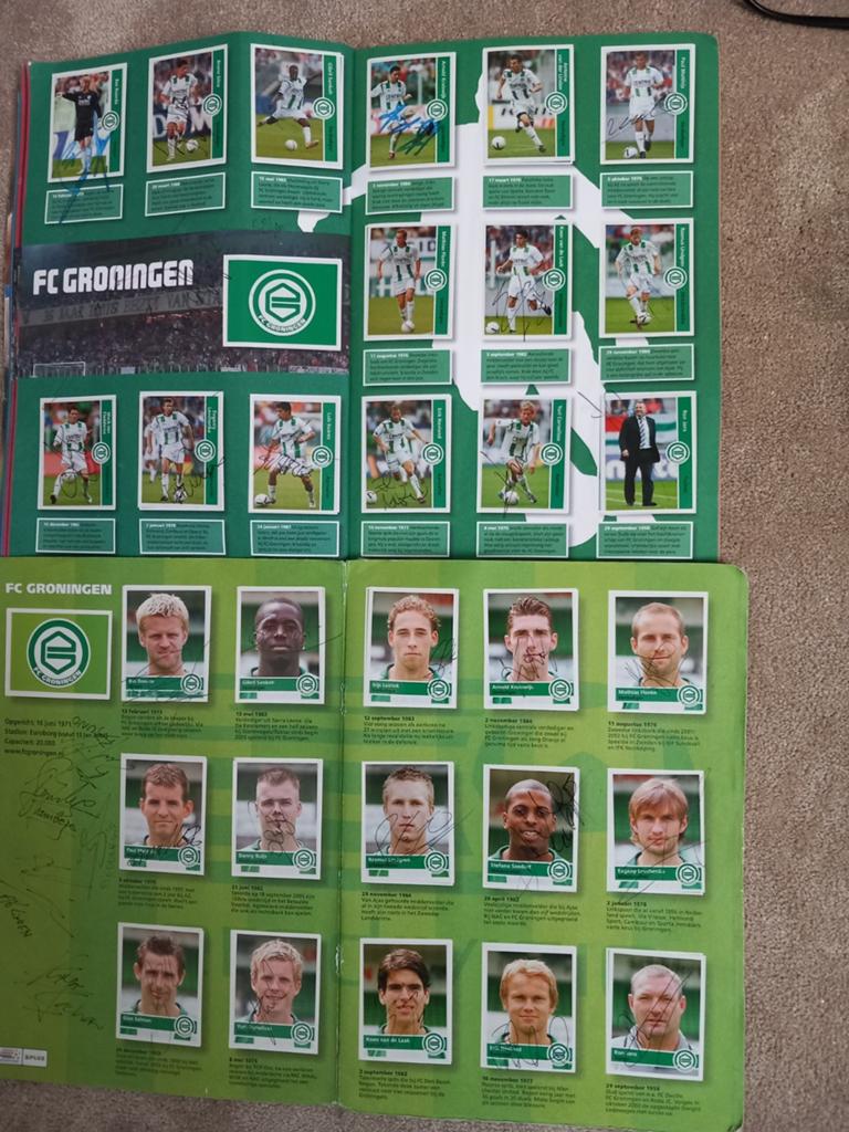 FC Groningen Stickers met handtekeningen, Ophalen of Verzenden, Gebruikt