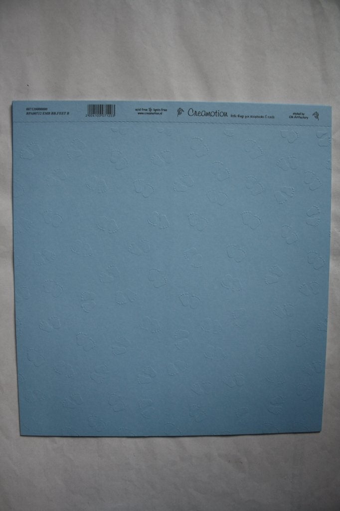 5 vel creamotion geembost karton babyvoetjes blauw 712, Ophalen of Verzenden, Nieuw, Papier of Karton, Overige merken