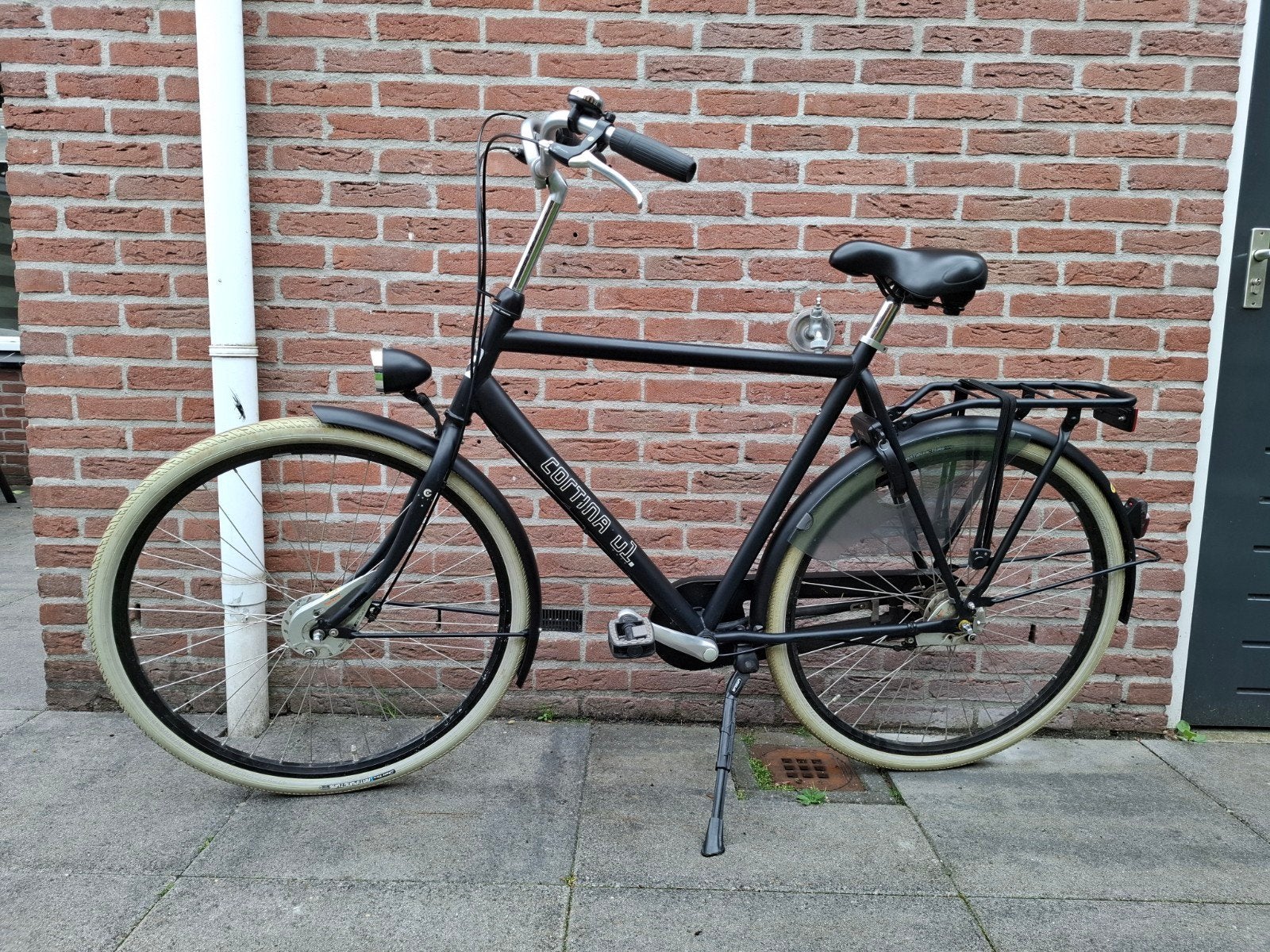 Cortina U1 Transportfiets Zwart, Gebruikt, Versnellingen, 57 tot 61 cm, Trommelrem