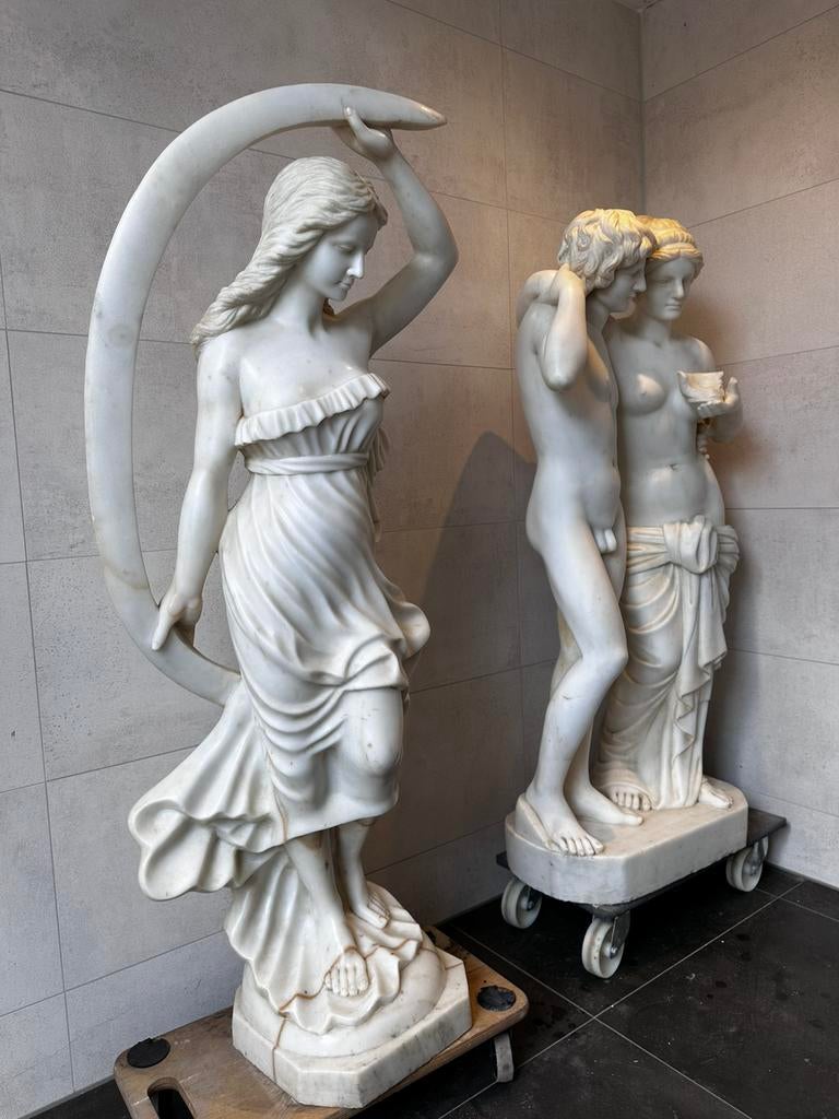 Prachtige marmeren beelden, Ophalen, Natuurlijk materiaal, Art nouveau, Beeld