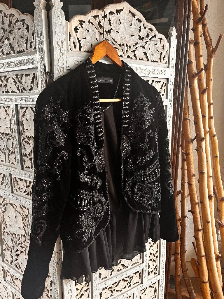 Zara fluwelen gypsy jasje boho maat XS /S, Ophalen of Verzenden, Jasje, Maat 36 (S), Gedragen