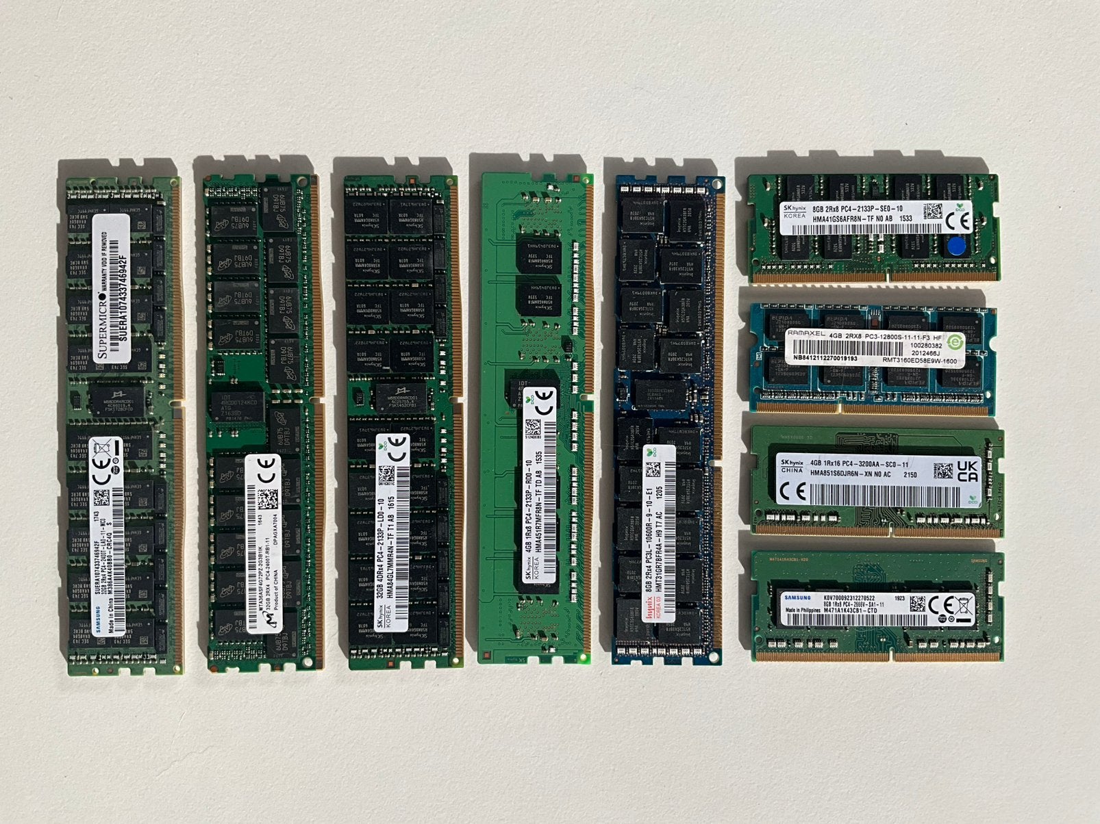 Diverse geheugen modules, zie foto en omschrijving, Ophalen, Gebruikt, DDR4, Server