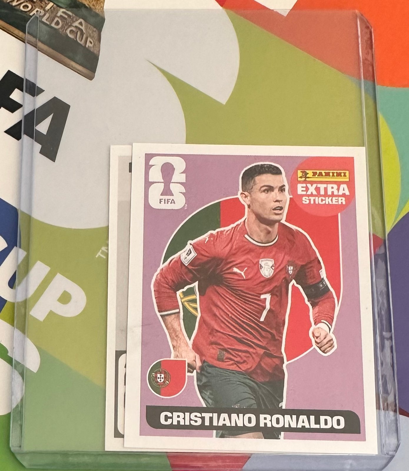 Cristiano Ronaldo Panini 2026 Extra Sticker Paars, Ophalen of Verzenden, Nieuw, Sport