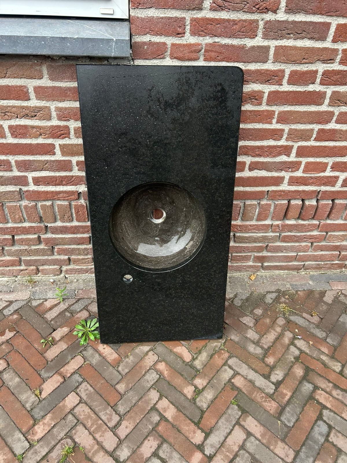 Hardsteen blad met wasbak voor badmeubel, 100 tot 150 cm, Ophalen of Verzenden, Zo goed als nieuw, Minder dan 100 cm