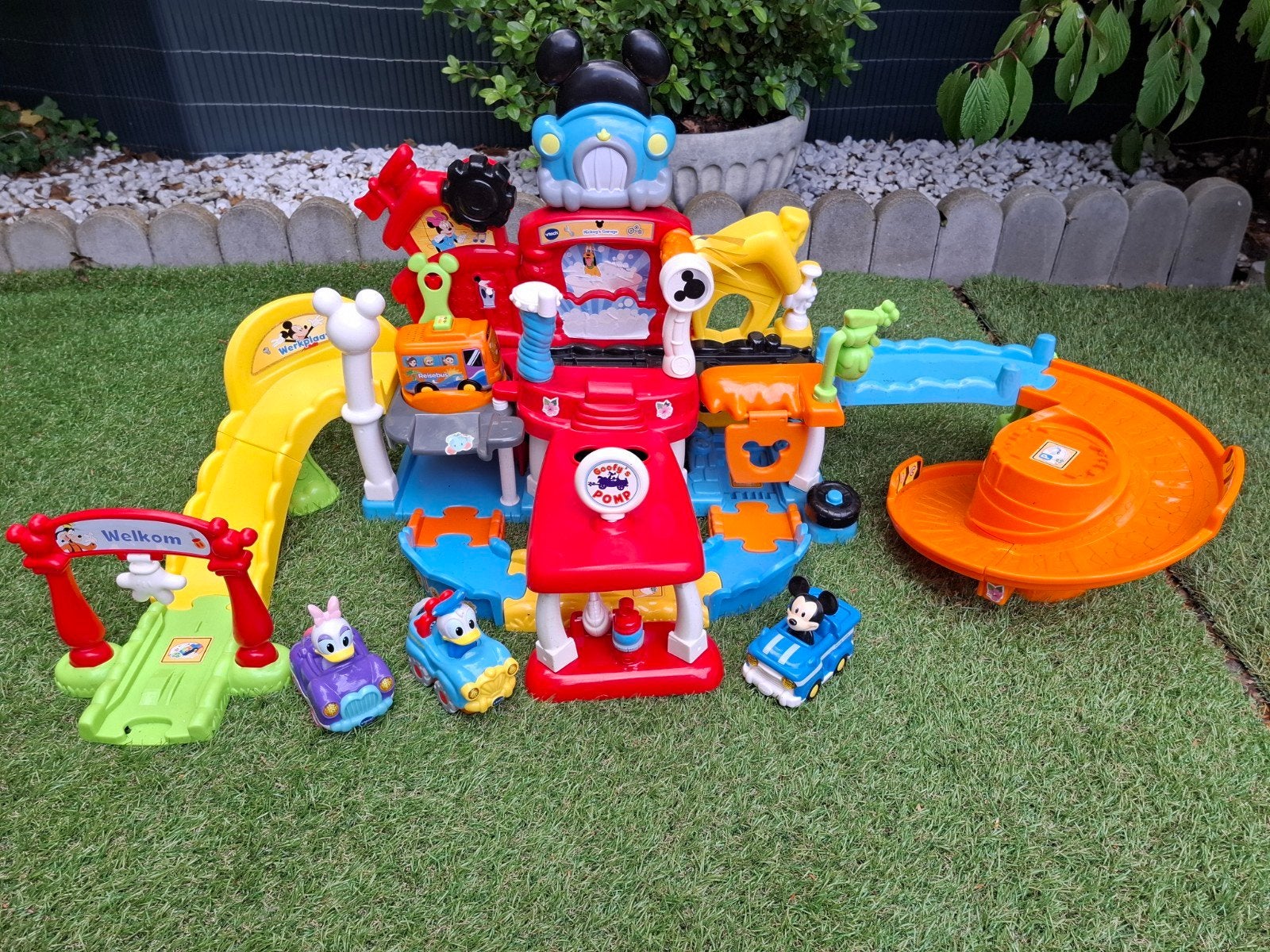 VTech Toet Toet Auto's Mickey Mouse Garage Speelset, Ophalen of Verzenden, Gebruikt