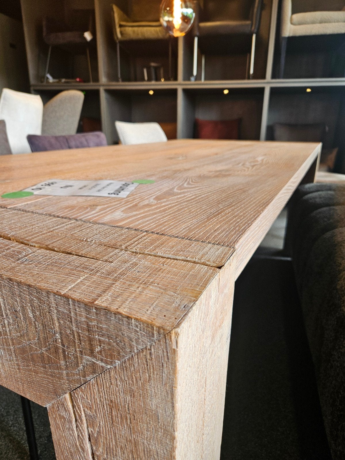 Massief eiken tafel gerookt witte olie opruiming, Verzenden, 50 tot 100 cm, Rechthoekig, Nieuw