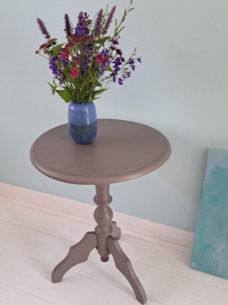 Wijntafel, ronde bijzettafel, hout, Ophalen, Minder dan 55 cm, Rond, Zo goed als nieuw