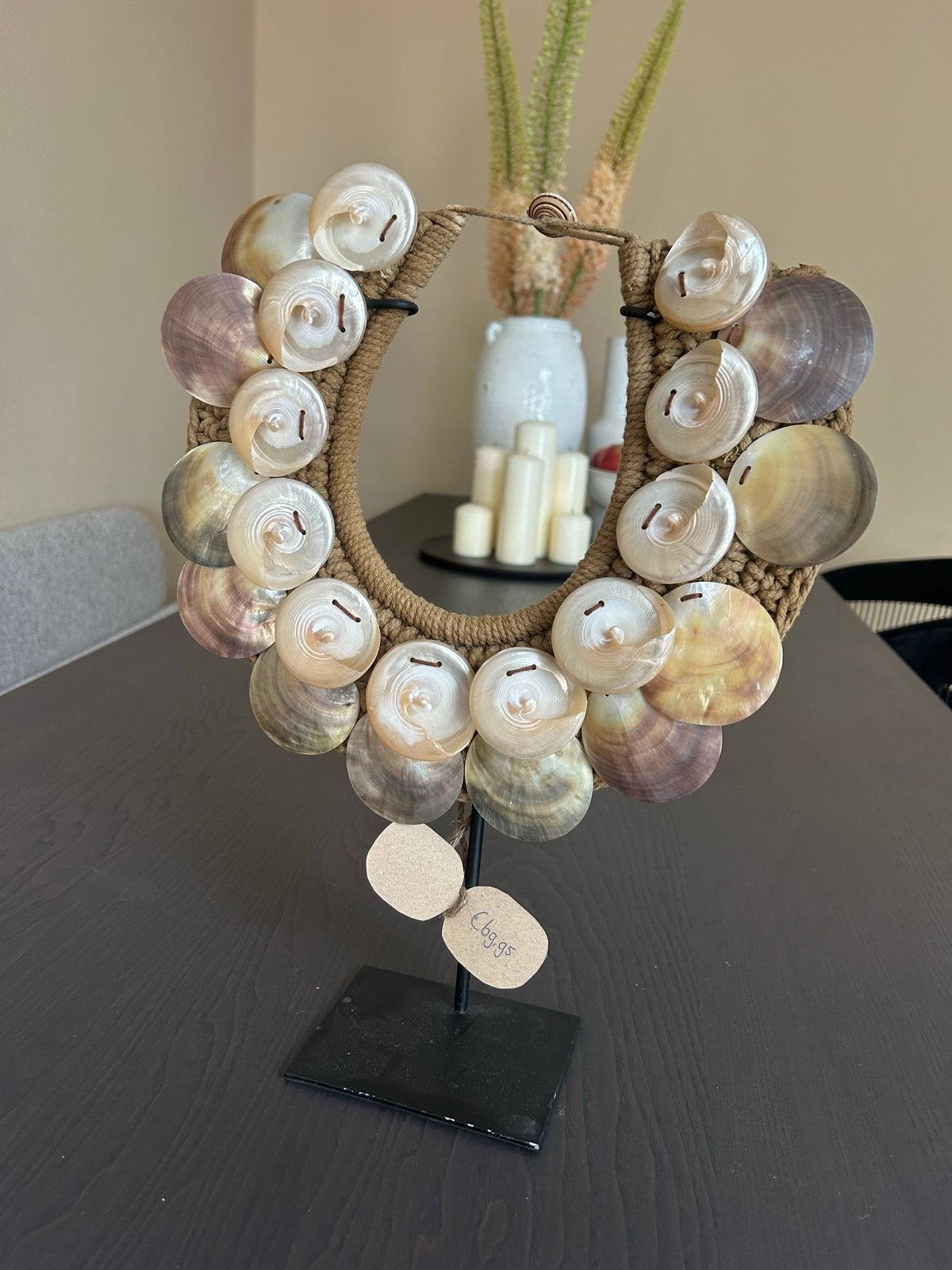Schelpenketting ornament met grote schelpen, 30-40cm, Huis en Inrichting, Woonaccessoires | Overige, Meerkleurig, Boho, Ophalen of Verzenden