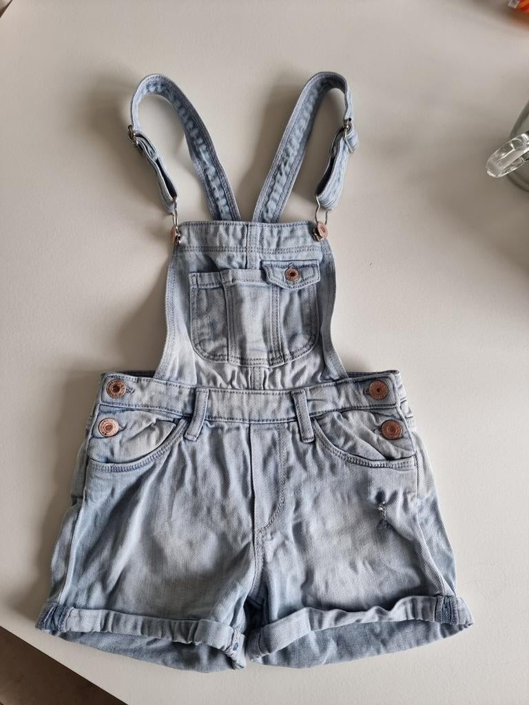 Denim korte tuinbroek WE | maat 128, Ophalen of Verzenden, Zo goed als nieuw, Meisje, Broek