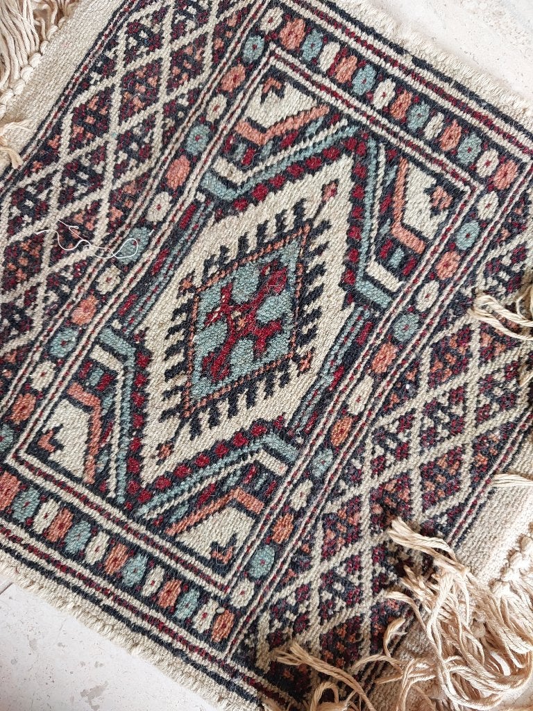 Handgeweven oosters tapijt loper kelim, Minder dan 50 cm, 50 tot 100 cm, Geel, Ophalen of Verzenden
