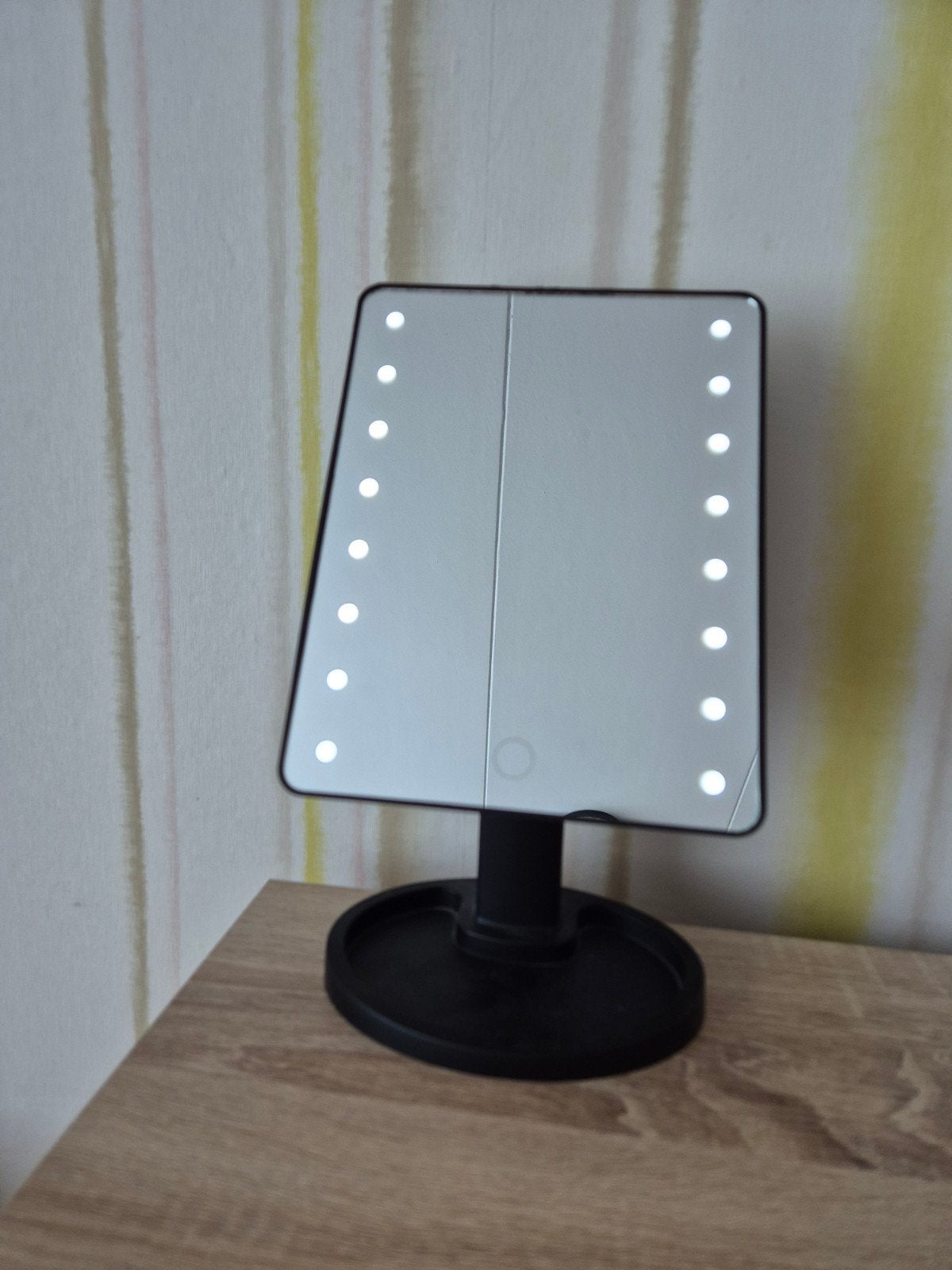 Verstelbare make up spiegel met verlichting, Gehele gezicht, Zwart, Ophalen of Verzenden, Zo goed als nieuw