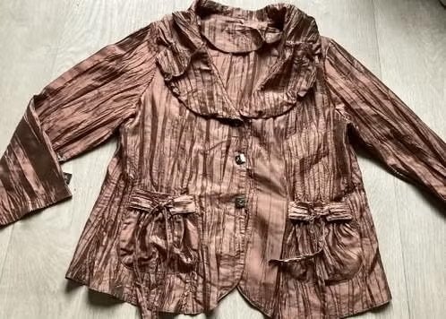 Bruin jasje Maat XXL, Kleding | Dames, Jasjes, Kostuums en Pakken, Bruin, Maat 46/48 (XL) of groter, Ophalen of Verzenden, Zo goed als nieuw