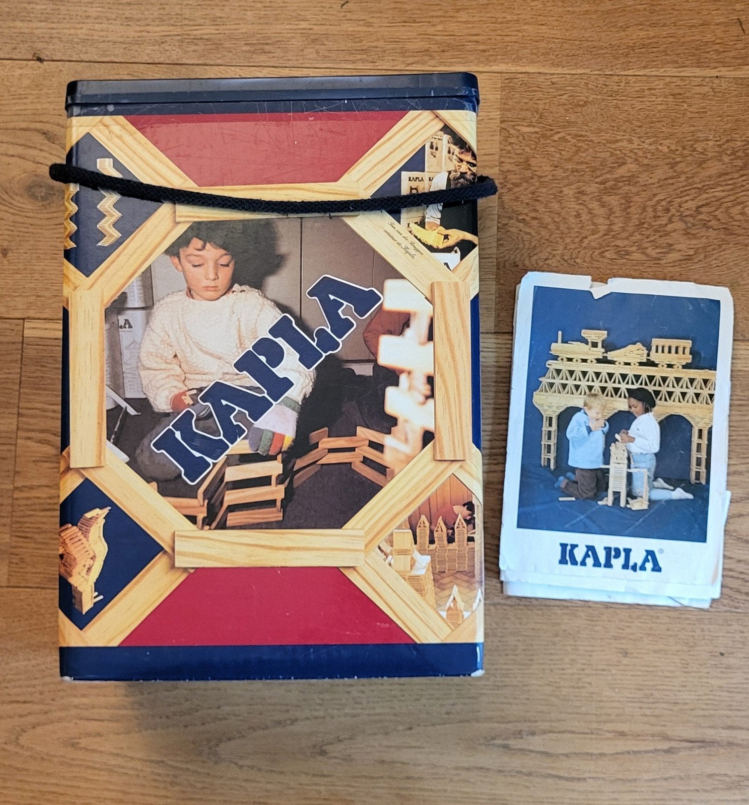 Kapla bouwblokken met voorbeelden en opbergdoos, Ophalen of Verzenden, Gebruikt