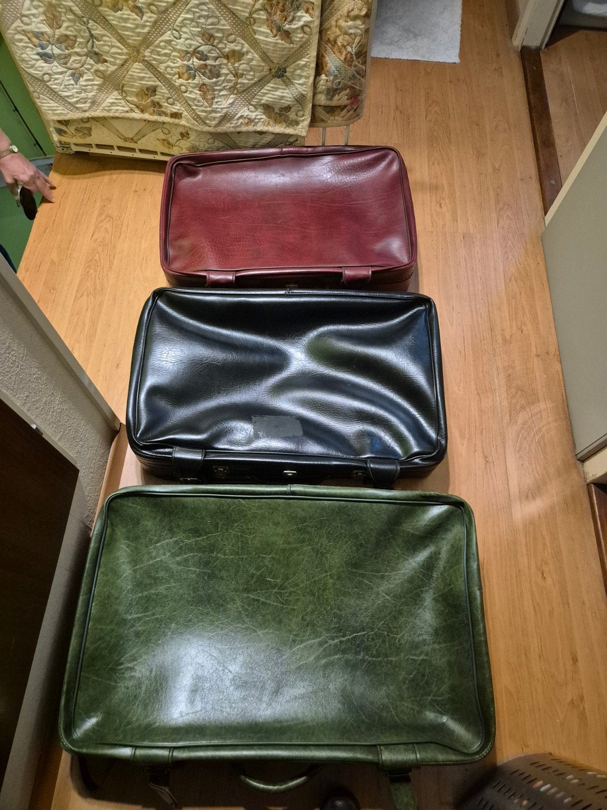 leren koffers, Ophalen, Leer