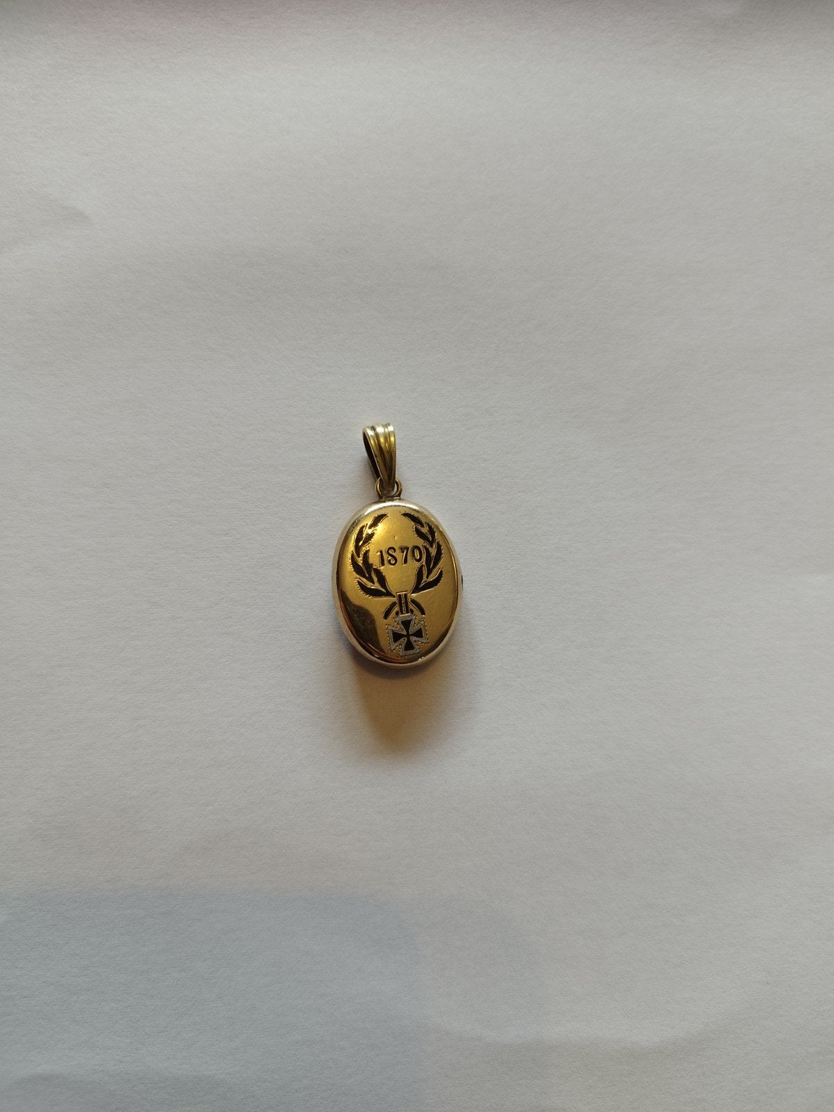 14K Gouden Medaillon Frans-Pruisische oorlog 1870, Ophalen of Verzenden
