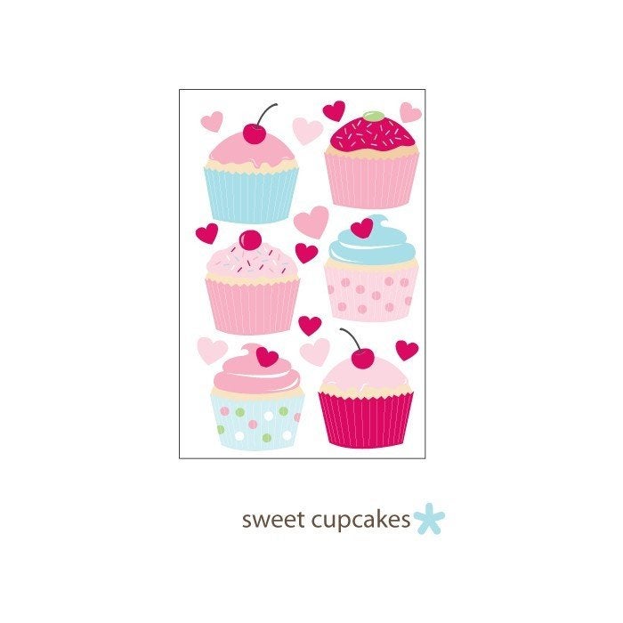 Muursticker Muursticker Sticker Cupcakes Forwalls, Kernreactorstraat 24a, 3903LG, Veenendaal, Nieuw, Ophalen of Verzenden, Kids Decoshop