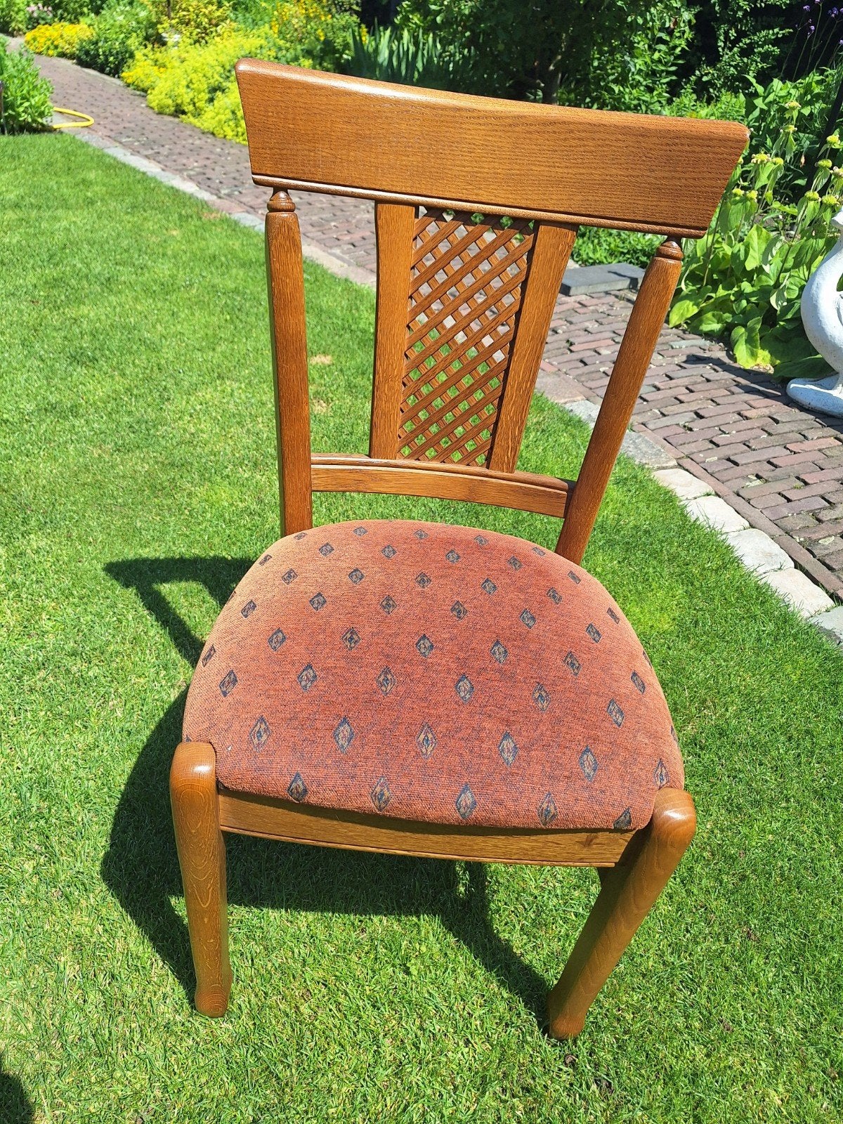 Klassieke houten stoelen met gestoffeerde zitting, Ophalen, Gebruikt, Bruin, Klassiek