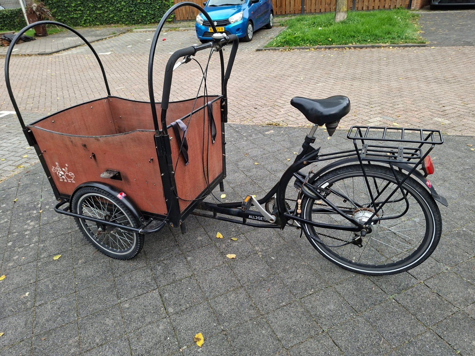 bakfiets babboe prijs 250,-, Fietsen en Brommers, 4 kinderen of meer, Gebruikt, Trommelrem, Ophalen