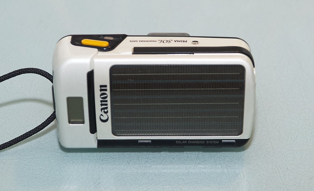 Canon Prima Sol, panorama-date, met zonnepaneel in orig.doos, Ophalen of Verzenden, Gebruikt, Compact, Canon